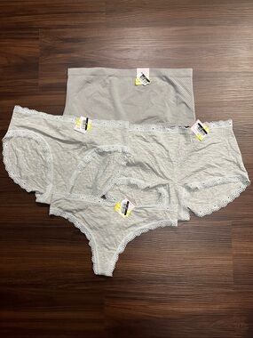 Auden Large Grey Mixed Cut NWT Undergarments set of 4